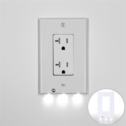 0.5W 110V Night Angel Square Plug Socket Sensor Night Light, White Light Mini Human Body Motion Induction Night Light by bashfashion
