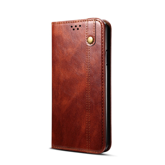 For Xiaomi Mi 11 Simple Wax Crazy Horse Texture Horizontal Flip Leather Case with Card Slots & Wallet(Brown) by bashfashion