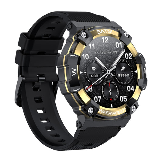 PG666 1.39 inch TFT Screen Bluetooth Call Smart Watch, Support Heart Rate / Blood Pressure Monitoring(Black Gold) by bashfashion