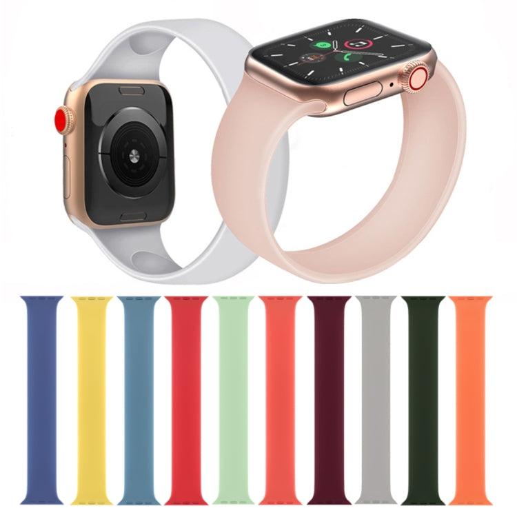 For Apple Watch Series 9&8&7 41mm / SE 3&SE 2&6&SE&5&4 40mm / 3&2&1 38mm Solid Color Elastic Silicone Watch Band, Size:L 156mm(White) by bashfashion