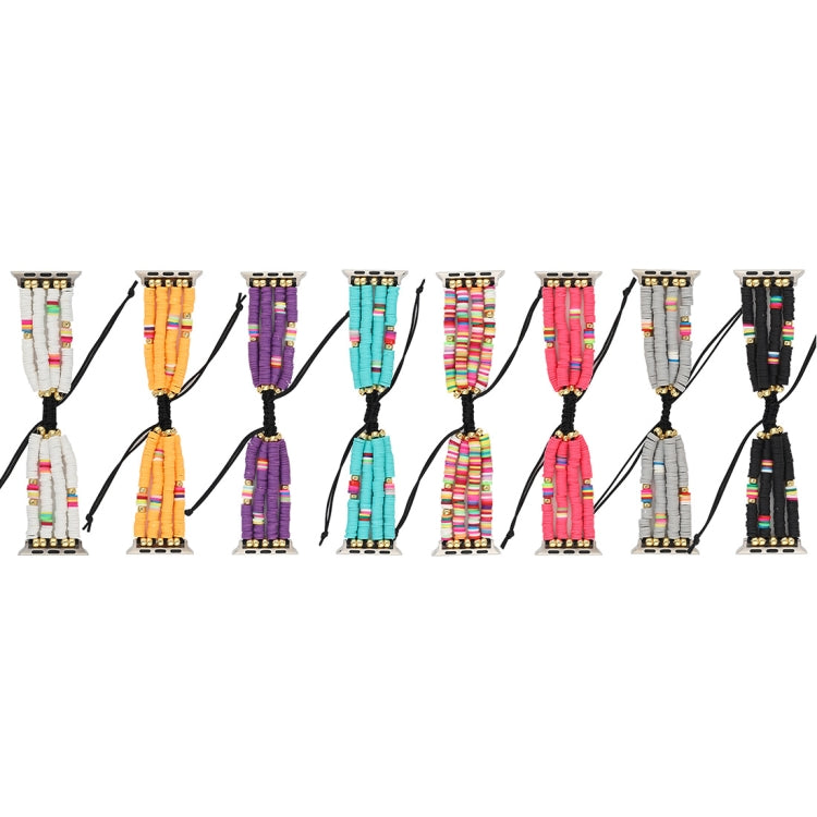 Bohemian Style Soft Ceramic Beaded Strap For Apple Series 7 45mm / 6 & SE & 5 & 4 44mm / 3 & 2 & 1 42mm(Color) by bashfashion