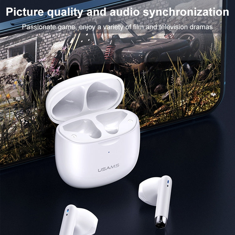 USAMS-IA04 Zero Sense Series Wireless Bluetooth 5.0 Mini TWS Earphone with Charging Box (White) by USAMS