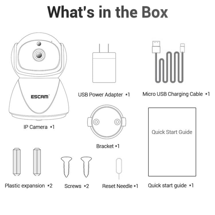ESCAM PT201 HD 1080P Dual-band WiFi IP Camera, Support Night Vision / Motion Detection / Auto Tracking / TF Card / Two-way Audio, AU Plug by ESCAM