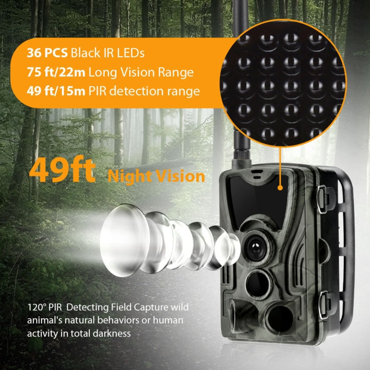HC801LTE 4G EU Version Waterproof IP65 IR Night Vision Security 16MP Hunting Trail Camera, 120 Degree Angle by bashfashion