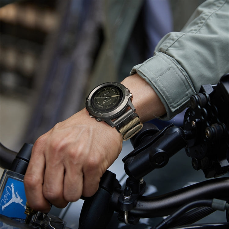 For Garmin Tactix 7 / Tactix DELTA Nylon Canvas Quick Release 26mm Watch Band(Black Gray) by bashfashion