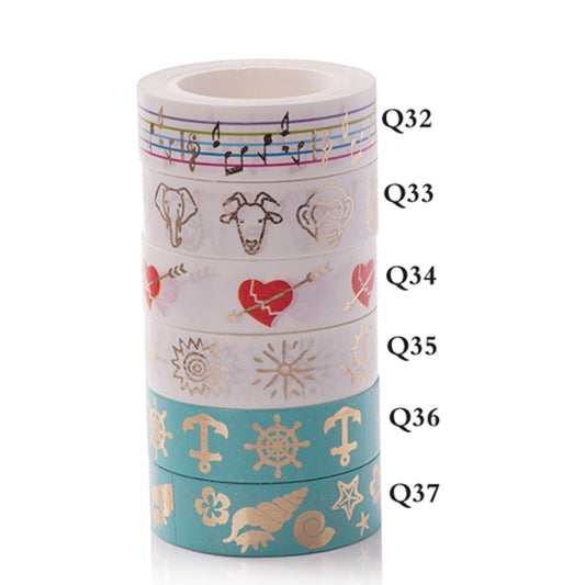 Bronzing Paper Tape Decorative Album Paper Hand Torn Stickers(Q-36) by bashfashion
