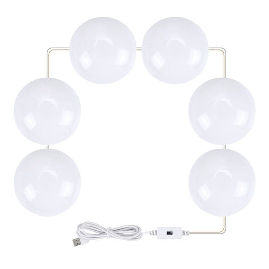LED Makeup Lamp Mirror Front Beauty Fill Light Hand Sweep Sensation Lamp, Power source: 6 Bulbs by bashfashion