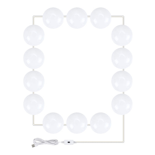 LED Makeup Lamp Mirror Front Beauty Fill Light Hand Sweep Sensation Lamp, Power source: 14 Bulbs by bashfashion