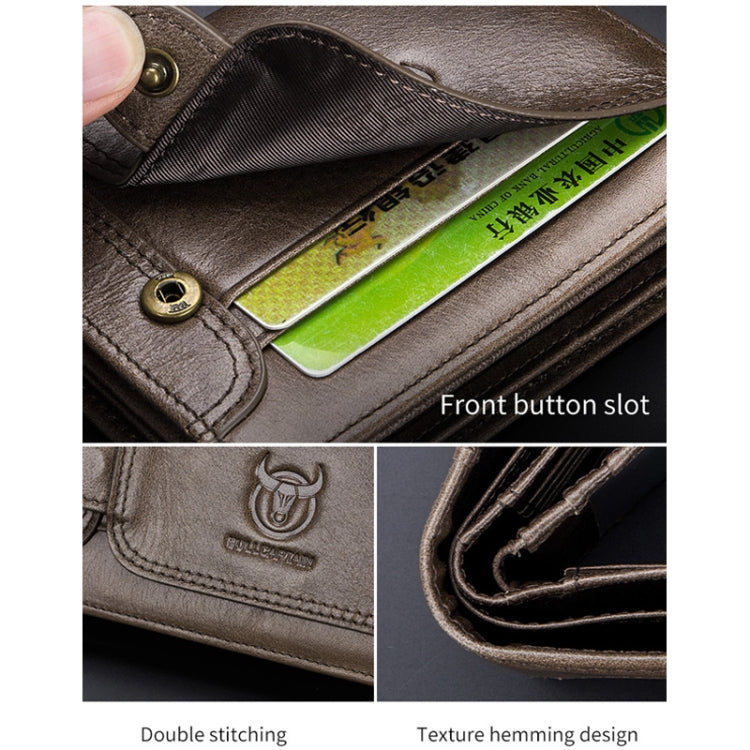 BULL CAPTAIN 037 First-Layer Cowhide Men Leather Wallet Driver License Coin Purse(Brown) by BULL CAPTAIN