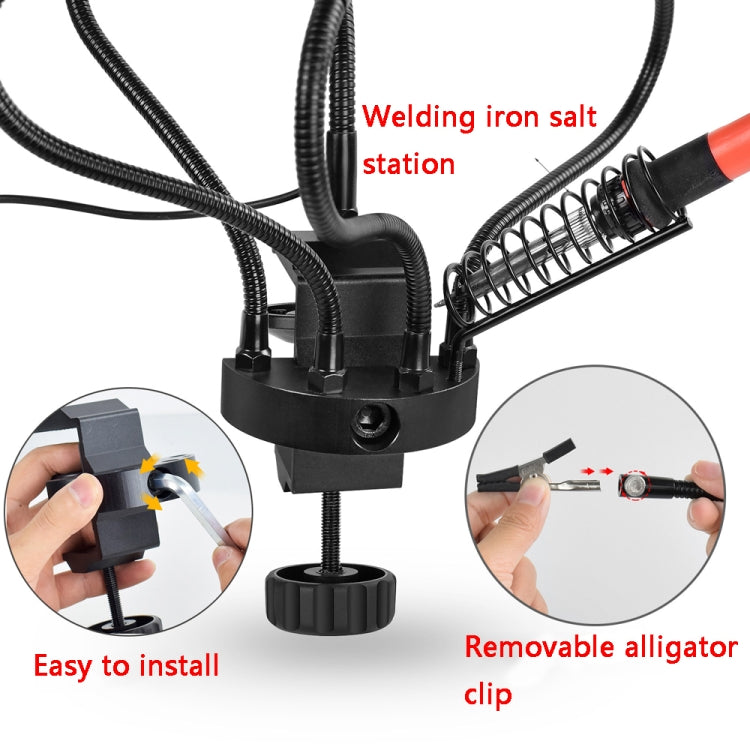 LED Lamp Magnifying Glass 360-Degree Adjustable Welding Table(SN5USB) by bashfashion