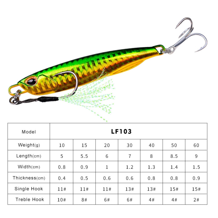 3 PCS PROBEROS LF103 Simulation Metal Sea Fishing Bait, Specification: 10g(H With Hook) by PROBEROS