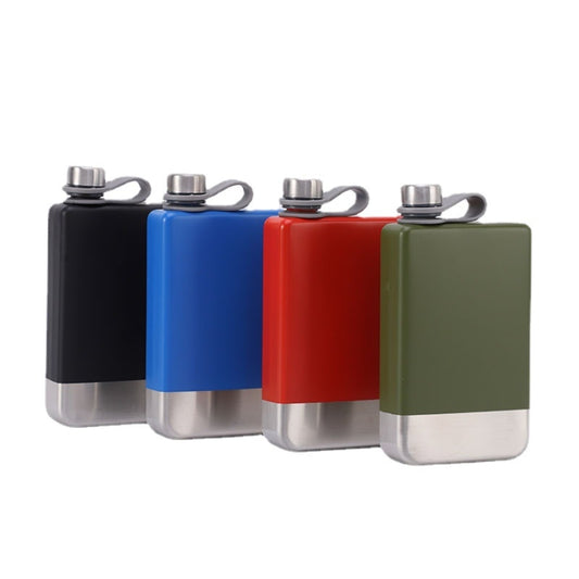 9oz Portable 304 Stainless Steel Flagon Whiskey Vodka Wine Pot Hip Flask(Blue) by bashfashion