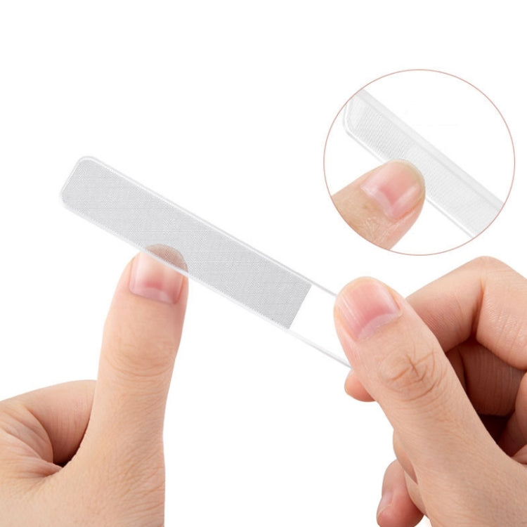 6 PCS Transparent Nano Glass Polished Nail File, Specification: Glass File Bulk by bashfashion
