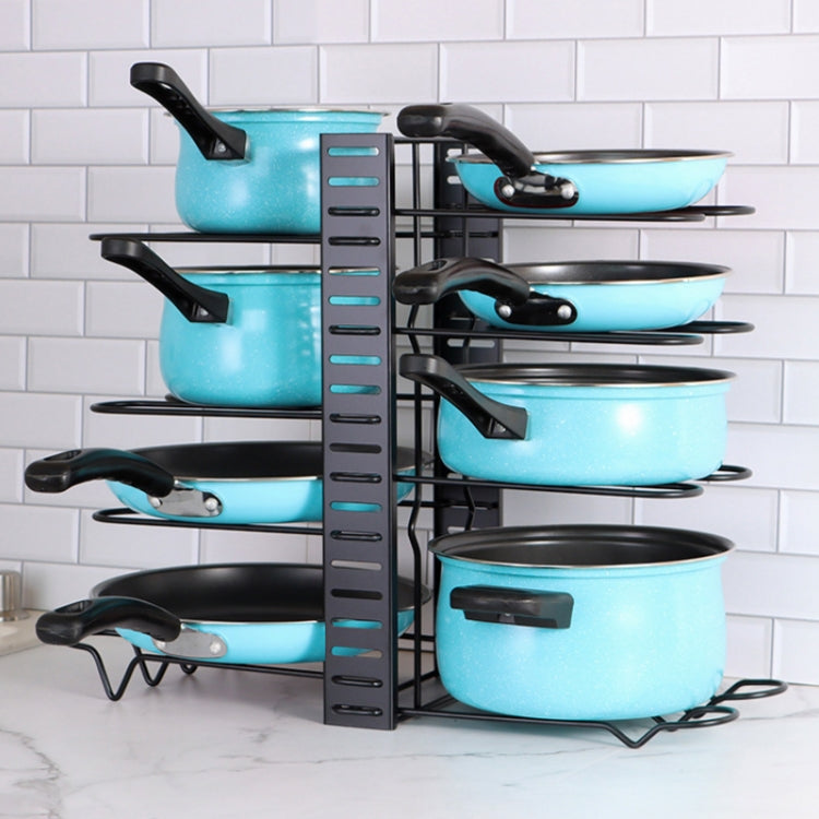 Kitchen Vertical Folding Detachable Pot Lid Holder, Specification: 8 Layers Dipping 5.0mm by bashfashion