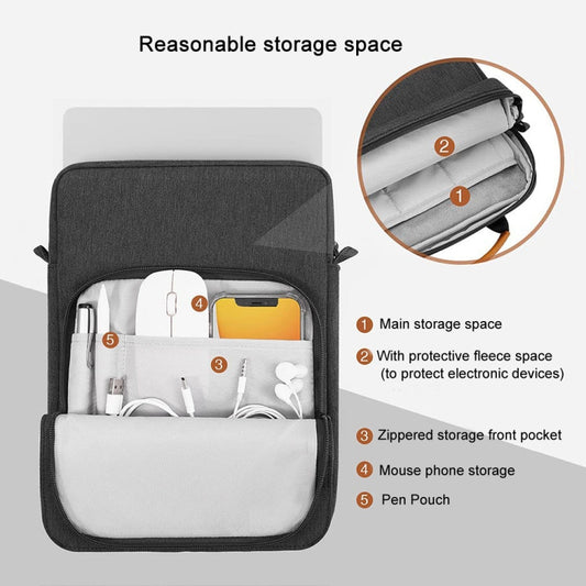 Vertical Laptop Bag Handheld Shoulder Crossbody Bag, Size: 9.7-11 Inch(Blue) by bashfashion