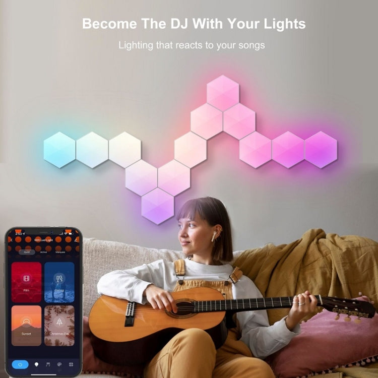 12pcs / Set Gaming Ambient Light Smart Chiclet Backdrop Quantum Wall Light, Versions: Bluetooth by bashfashion