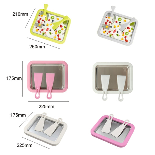 Mini Household Fried Yogurt Machine Children Homemade DIY Fried Ice Tray, Color: Stainless Steel Green 26x21cm by bashfashion