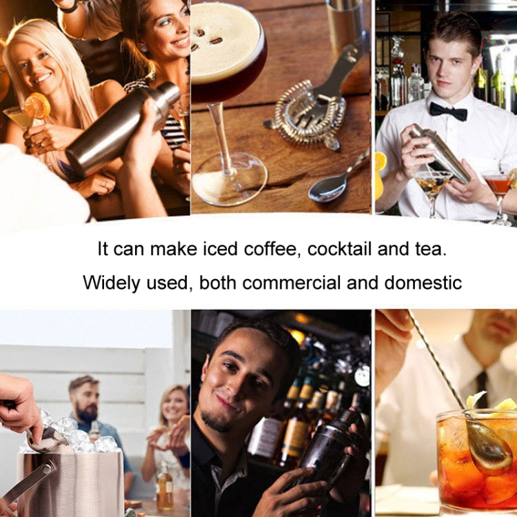 550ml 4 In 1 Stainless Steel Mixer Set With Bamboo Stand Shaker Tools by bashfashion