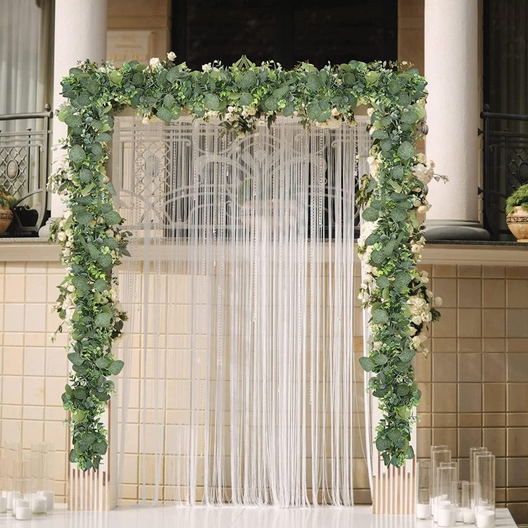 180cm Simulation Greenery Eucalyptus Ivy Leaf Rattan Hanging Fake Flower Decoration Rattan, Style: 60 Head A Model by bashfashion