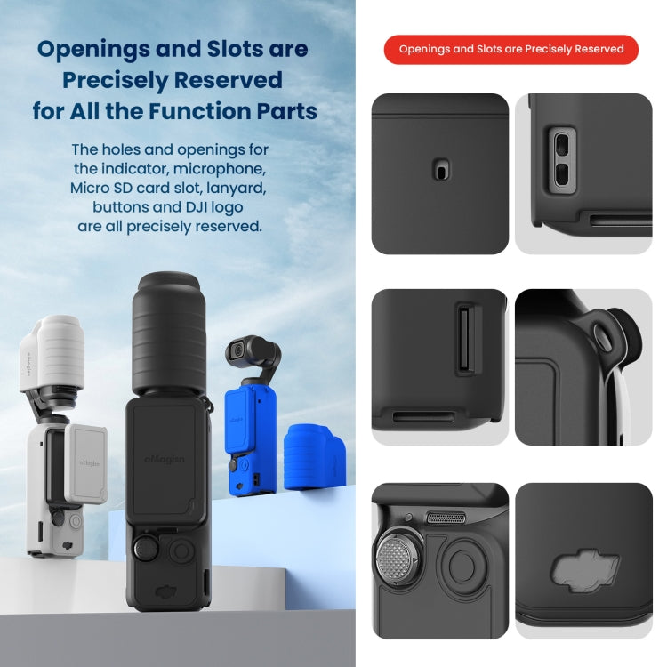 For DJI Osmo Pocket 3 AMagisn Silicone Protection Case Movement Camera Accessories, Style: 5 In 1 Black by aMagisn