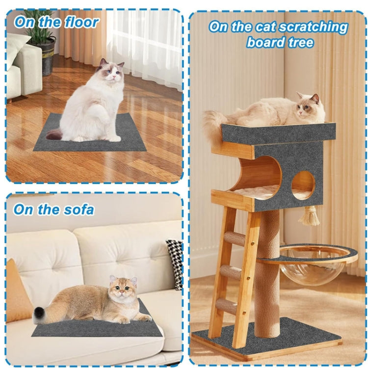 30 x 100cm Trimmable Self-Adhesive Cat Scratching Mat DIY Climbing Cat Scratcher(Black) by bashfashion