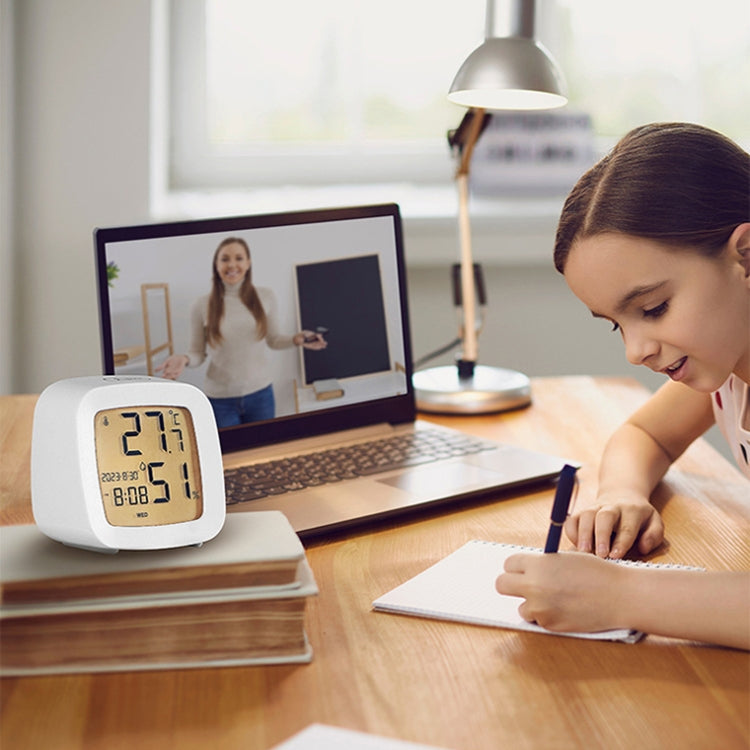 Multifunctional Temperature and Humidity LCD Clock Home Bedside Alarm Clock(2306 Black) by bashfashion