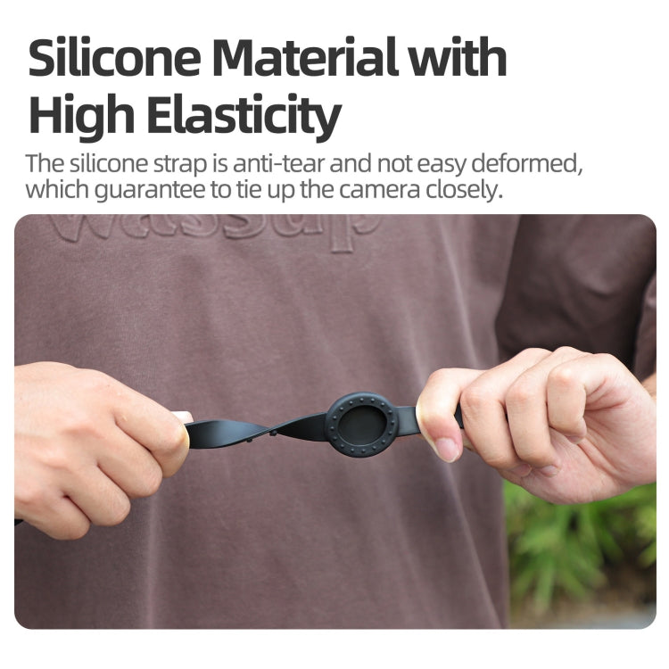 For Insta360 GO 3S / GO 3 Sunnylife Camera Strap Magnetic Mount Drone Mount Silicone Wristband Backpack Stripe (Black) by Sunnylife