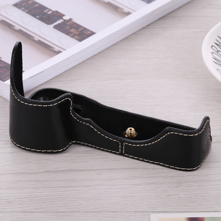 1/4 inch Thread PU Leather Camera Half Case Base for Sony ILCE-A9 / A9 / A7RIII(Black) by bashfashion