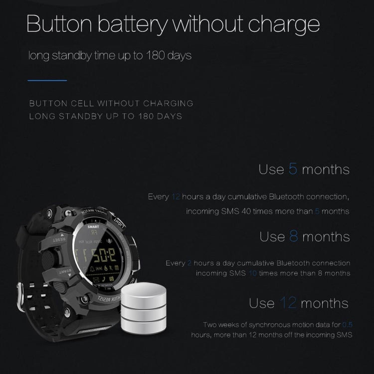 Lokmat MK16 LCD Screen 50m Waterproof Smart Watch, Support Information Reminder / Remote Camera / Walking Motion Monitor(Red) by Lokmat