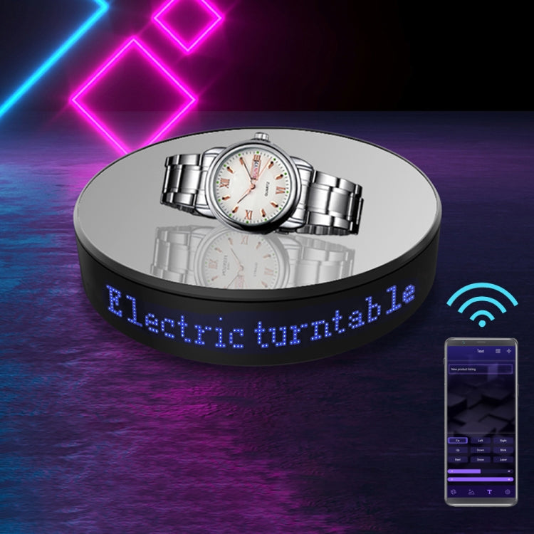 Intelligent APP Screen Display Electric Rotating Turntable Mirror Display Stand Live Broadcast Video Shooting Props Turntable(Blue Light) by bashfashion