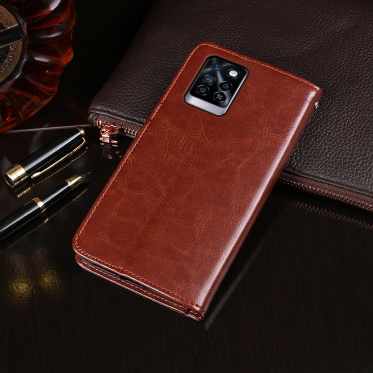 For Infinix Note 10 Pro idewei Crazy Horse Texture Horizontal Flip Leather Case with Holder & Card Slots & Wallet(Brown) by idewei