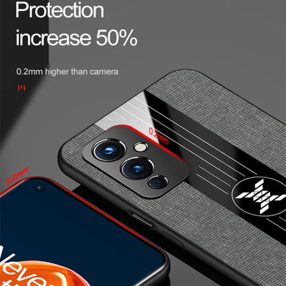 For OnePlus 9 XINLI Stitching Cloth Texture Shockproof TPU Phone Case(Brown) by XINLI