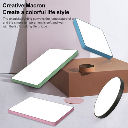 Macaron LED Square Ceiling Lamp, 3-Colors Light, Size:40cm(White) by bashfashion