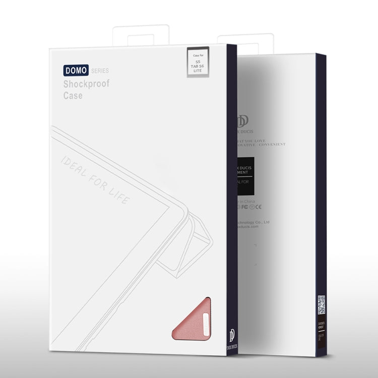 For Galaxy Tab S6 Lite 10.4 inch / S6 Lite 2024 DUX DUCIS Domo Series Horizontal Flip Magnetic PU Leather Case with Three-folding Holder & Pen Slot & Sleep / Wake-up Function(Pink) by DUX DUCIS