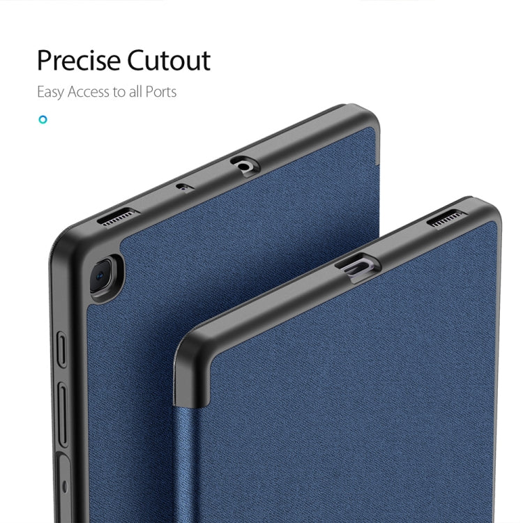 For Galaxy Tab S6 Lite 10.4 inch / S6 Lite 2024 DUX DUCIS Domo Series Horizontal Flip Magnetic PU Leather Case with Three-folding Holder & Pen Slot & Sleep / Wake-up Function(Blue) by DUX DUCIS