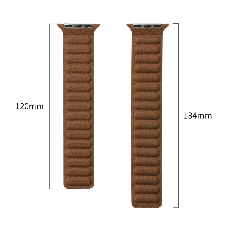 Magnetic Two-color Loop Slim Leather Watch Band For Apple Watch Series 9&8&7 41mm / SE 3&SE 2&6&SE&5&4 40mm / 3&2&1 38mm(Red) by bashfashion