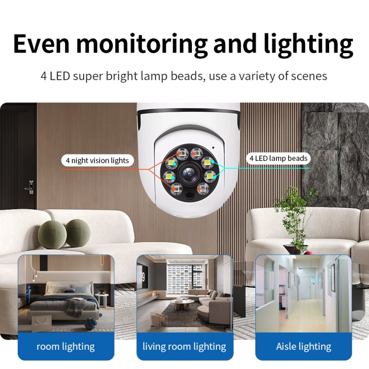 A6 2MP HD Light Bulb WiFi Camera Support Motion Detection/Two-way Audio/Night Vision/TF Card With 16G Memory Card by bashfashion