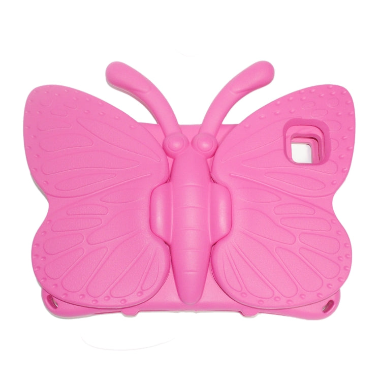 For Samsung Galaxy Tab A8 10.5 Butterfly Bracket Kids EVA Shockproof Tablet Case(Rose Red) by bashfashion