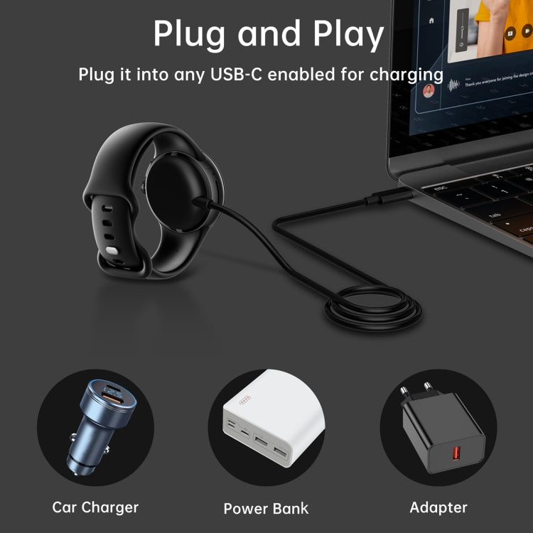 For Google Pixel Watch Type-C Port Smart Watch Magnetic Charging Cable, Length: 1m(White) by bashfashion