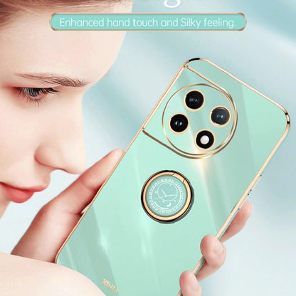 For OnePlus 11 XINLI Straight Edge 6D Electroplate TPU Phone Case with Ring Holder(Celestial Blue) by XINLI