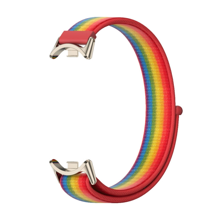 For Xiaomi Smart Band 10 / 9 / 8 Mijobs Breathable Nylon Loop Watch Band(Rainbow Light Gold) by MIJOBS