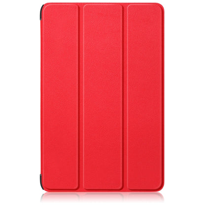 For Samsung Galaxy Tab S9+ Custer Pure Color 3-Fold Holder Smart Leather Tablet Case(Red) by bashfashion