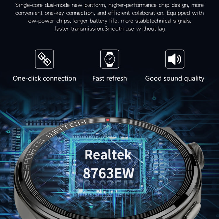 KT62 1.36 inch TFT Round Screen Smart Watch Supports Bluetooth Call/Blood Oxygen Monitoring, Strap:Silicone Strap(Black) by bashfashion