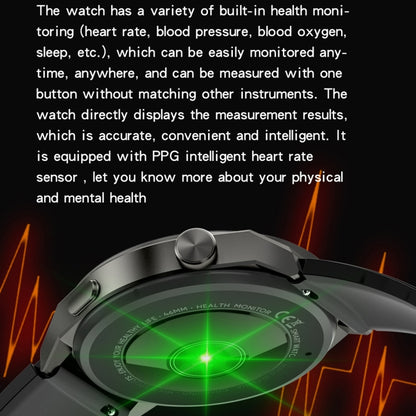 KT62 1.36 inch TFT Round Screen Smart Watch Supports Bluetooth Call/Blood Oxygen Monitoring, Strap:Silicone Strap(Silver) by bashfashion