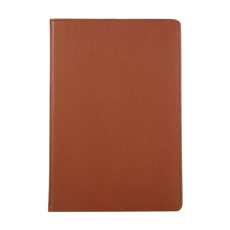 For Samsung Galaxy Tab S10 FE / S9 FE / S9 Litchi Texture 360 Degrees Rotation Holder Leather Tablet Case(Brown) by bashfashion