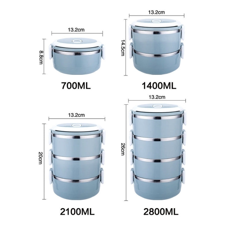 Single-Layer 0.7L Stainless Steel Insulation Container Lunch Box Food Bento Box(Random Color Delivery) by bashfashion