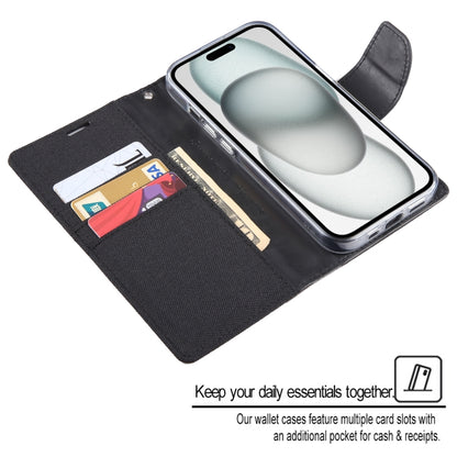 For iPhone 15 Pro Max GOOSPERY CANVAS DIARY Fabric Texture Flip Leather Phone Case(Rose Red) by GOOSPERY