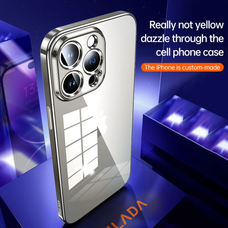 For iPhone 15 Plus SULADA Shine Through Series Plating TPU Transparent Phone Case(Sierra Blue) by SULADA