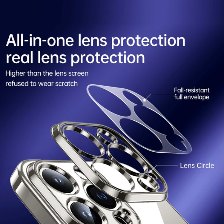 For iPhone 15 Plus SULADA Shine Through Series Plating TPU Transparent Phone Case(Sierra Blue) by SULADA