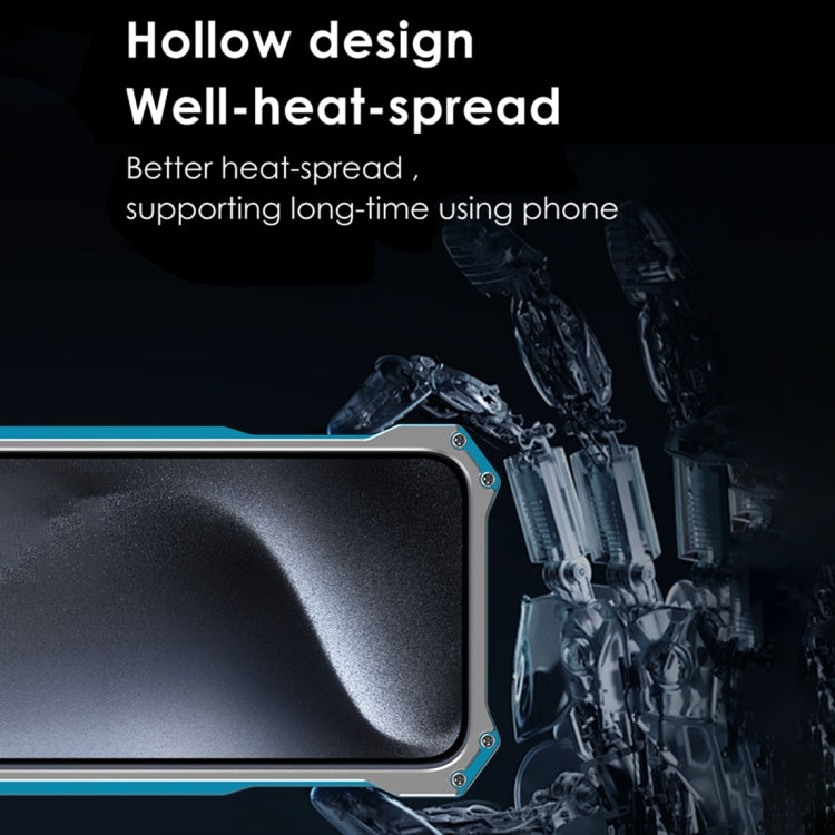 For iPhone 15 Plus R-JUST RJ17 Shockproof Armor Metal Phone Case(Blue) by R-JUST